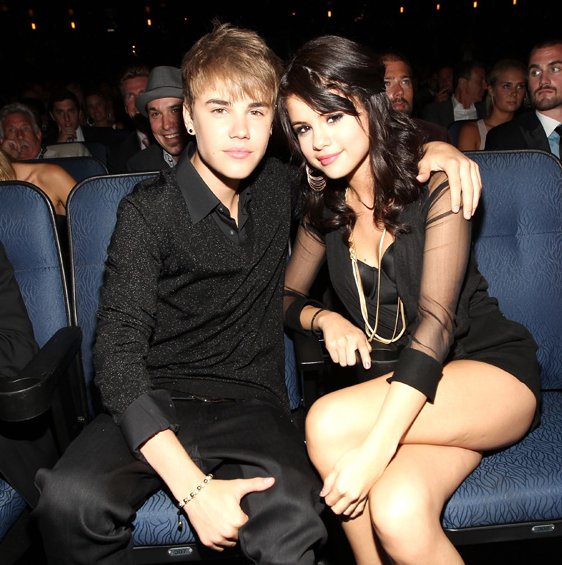Selena Gomez with Justin Bieber...