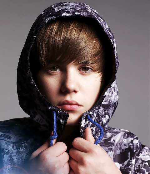 Justin wearing a hoodie
