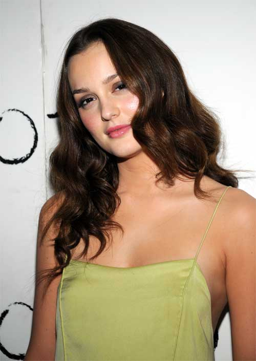 Leighton Meester in a green dre...